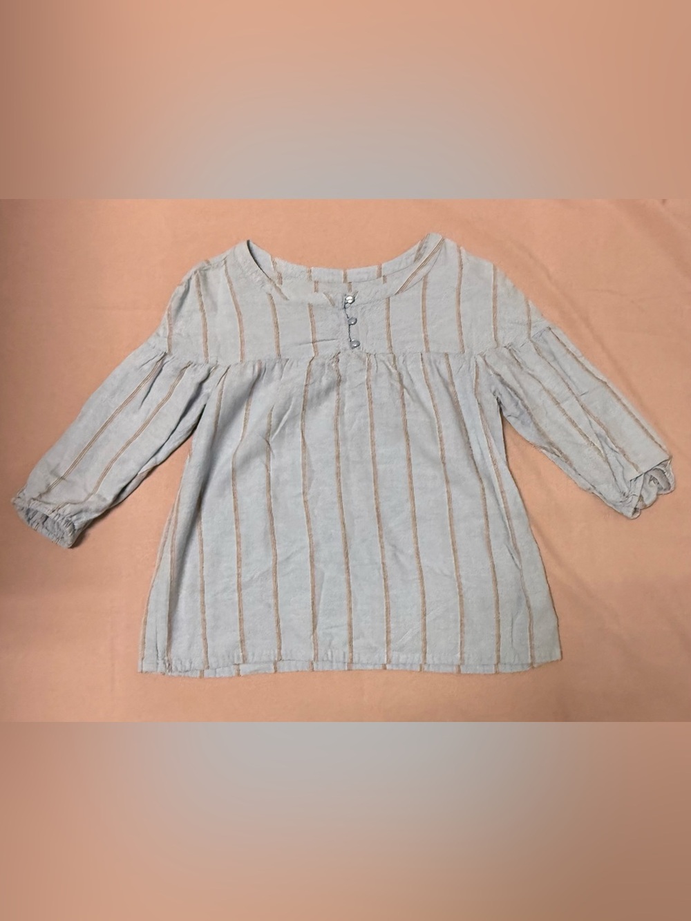 Old Navy Girls Blue Striped Babydoll Blouse XL